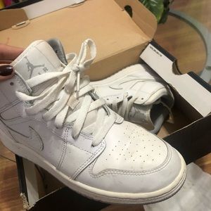 All white Jordan 1’s